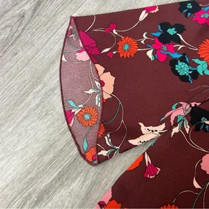 Aritzia Wilfred Cambria Floral Maroon Blouse Top Workwear Office Church Size XXS thumbnail 6