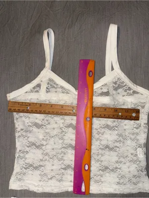 Shein Two Piece Set White Lace, Low Rise Shorts and Tank Top, Festival/Rave, S thumbnail 6