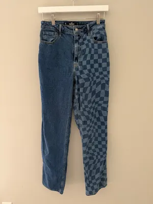 Hollister Ultra High Rise Checkered 90s Straight Jeans 3R thumbnail 3