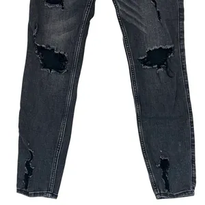 Hollister Juniors 5R Jeans Black High Rise Super Skinny Distressed Stretch thumbnail 5
