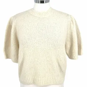 Vero Moda Puff Sleeve Cream Sweater Size Large Light Academia Cottagecore thumbnail 1