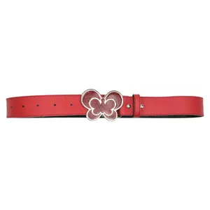 Vintage 90s Red Belt with Sparkly Butterfly Buckle thumbnail 2