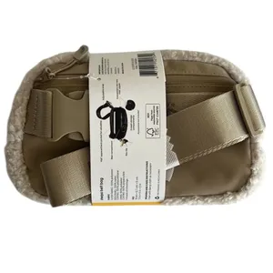 Lolë Sherpa Belt Bag Cream Ivory Fleece Crossbody Fanny Pack Unisex NWT thumbnail 3