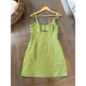 Reformation Belma Linen Dress Womens in Green Size 8 thumbnail 9