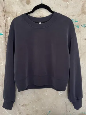 Lululemon Softstreme Perfectly Oversized Cropped Crew, Black thumbnail 2