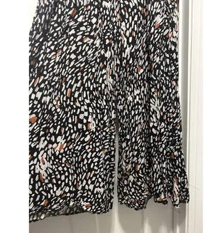 Leopard Print Flat Front Wide Leg Pants Size 12 Modest Teacher Fun Animal Print thumbnail 2