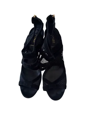FENDI Black Suede Platform Mesh Heels Size 39 / US 9 thumbnail 3