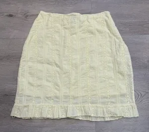 Nasty‎ Gal Womens Yellow Casual Eyelet Skirt Size 10 or Medium Italy Cotton thumbnail 1