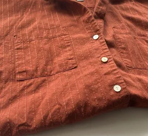 shimmer thread button front camp blouse, size medium thumbnail 2