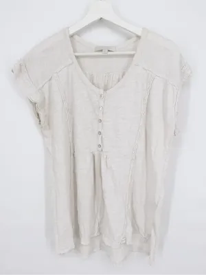 Anthropologie Julie Henley Top White Medium thumbnail 2