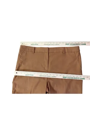 LOFT Riviera Slim Mid Rise Camel Cotton Linen Pants Womens 14 NEW thumbnail 7