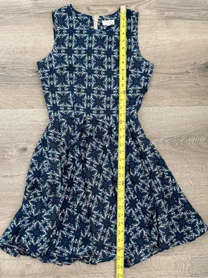 Maison Jules XS Navy Floral Fit & Flare Sleeveless Dress thumbnail 4