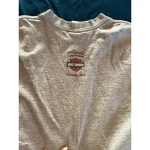 Vtg Harley Davidson Gray T-Shirt Womens With Gold Rhinestones XS Orlando FL thumbnail 8