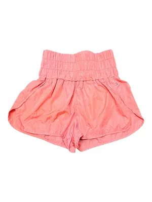 FP Movement The Way Home Shorts Neon Coral Smocked Waist Running Shorts Size S thumbnail 2