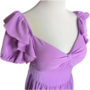 NWT Womens New Fashion Lilac Stunning Tiered Tie Back Midi Dress - Sz S thumbnail 3
