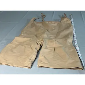 SKIMS L Seamless Mid Thigh Shapewear Bodysuit Nude Beige Adjustable Straps thumbnail 2