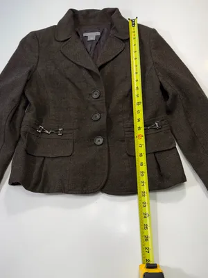 Ann Taylor Brown Tailored Wool Blend Blazer Size 10 thumbnail 3