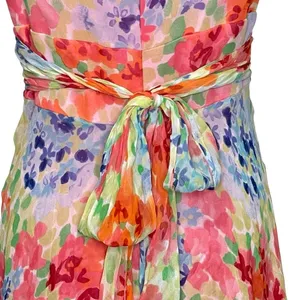 Talbots Silk Floral Sleeveless Midi Dress Pink Multicolor y2k Size 10 thumbnail 8