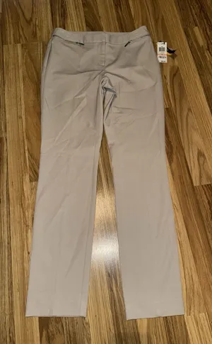 Alfani NEW Womens Sz 2 Slim Leg Tummy Control Pants Khaki‎ Dress Stress thumbnail 1