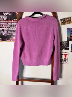 Lululemon Collared Knit Merino Wool Blend Sweater Dahlia Mauve thumbnail 8