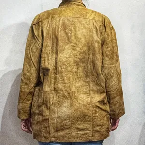 Tan Genuine Leather Vintage Jacket Sz M thumbnail 10