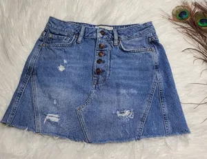 We The Free Distressed‎ Denim Skirt thumbnail 1