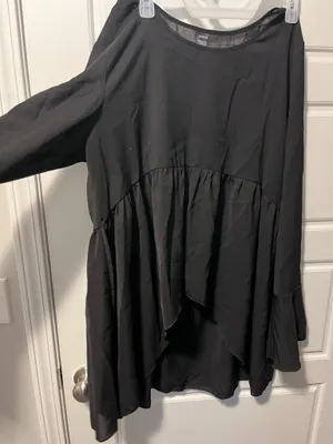 Shein high low long sleeve peplum top thumbnail 1