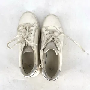 UGG Scape Platform Sneakers Womens Size 9 White Leather Lace Up Casual Shoes thumbnail 9