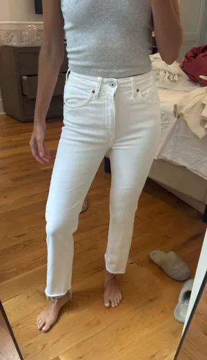 ZARA White Jeans High-Waisted thumbnail 1