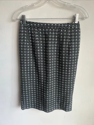 Biden Abstract Print Grey White Pencil Skirt Size 2 thumbnail 4