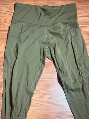 Aeropostale High-Waist Olive Green Active Leggings small thumbnail 1