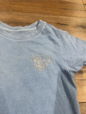 O’NEILL Casual Baby Blue Hawaiian Surf Wear Floral Graphic T-shirt | Size XS thumbnail 5
