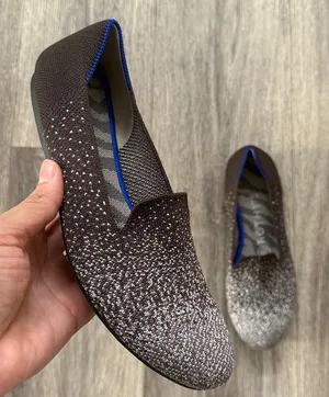 Rothy's Black and Gray Speckled Flats Size 6 Women’s ShimmerKnit Ombre Shoes thumbnail 1