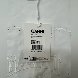 NWT GANNI Heavy Cotton Heart T-Shirt | Oversized Drop Shoulder Graphic Tee thumbnail 6
