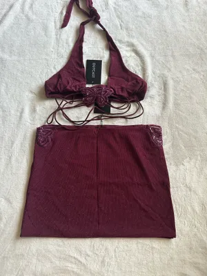 Outcast Clothing 2 Piece Set Kendrick top raspberry shimmer Kendrick skirt raspberry shimmer thumbnail 6