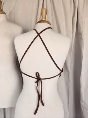 Brown Knit Halter Bandana Top thumbnail 3