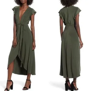 NWT MISA Los Angeles Irina Rope Belt‎ Dress in Olive Green thumbnail 2