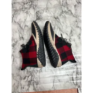 Sorel Out N’ About Plaid Buffalo Check Black Red Ankle duck Boots Lace up 8.5 thumbnail 8