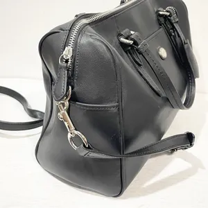 Coach Crossgrain Carryall Satchel Zip top Closure Double Handle Purse Bag‎ Black thumbnail 3