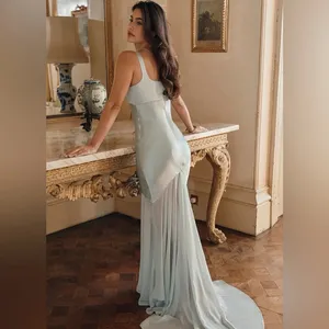 House of CB Vittoria Pistachio Chiffon Floor Length Gown thumbnail 3