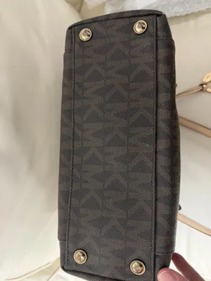 Michael Kors Brown MK Monogram Tote with Beige Handles thumbnail 6