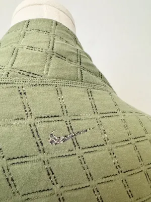 Nike Cardigan Size Small Oil Green Reversible Jacquard Knit Wrap‎ Pilates Cozy thumbnail 9