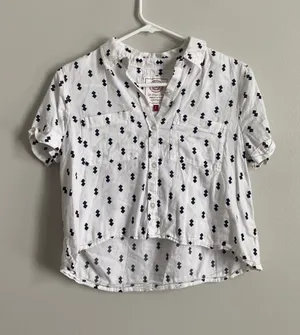 SO Patterned Button Up Top thumbnail 1