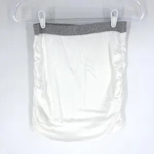 Splendid Supima Cotton White Ruched Mini‎ Skirt with Grey Waistband Size Small thumbnail 5