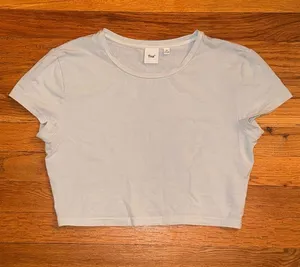 TNA Aritzia Baby‎ Blue Crop Tee Baby Tee size Medium thumbnail 1