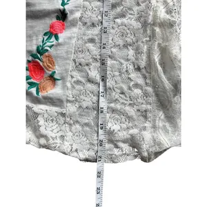 Umgee Women's Loose Fitting Short Floral White Top thumbnail 6