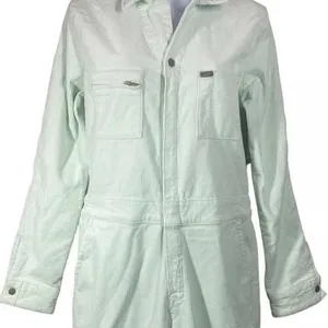 Free People Lee Union-Alls Womens Mint Green Corduroy Jumpsuit Boiler Suit XS thumbnail 5