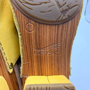 Dansko Maci Mule Yellow Milled Nubuck Leather Open Toe Slide Clog Sandal Size 36 thumbnail 6