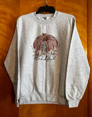 Thankful Fall Sweatshirt - Size M - Gildan Heavy Blend thumbnail 1