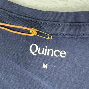 Quince Womens Cotton Modal V-Neck Tee Navy Blue Short Sleeve Shirt Size M NEW thumbnail 2